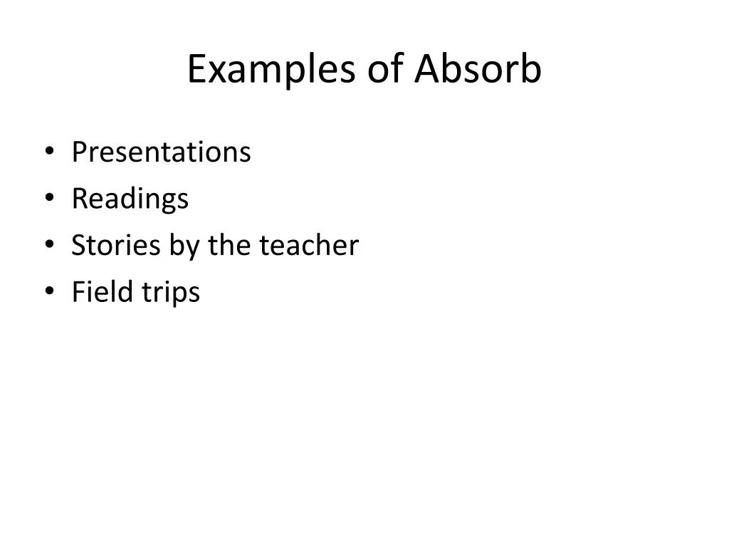 examples of absorb