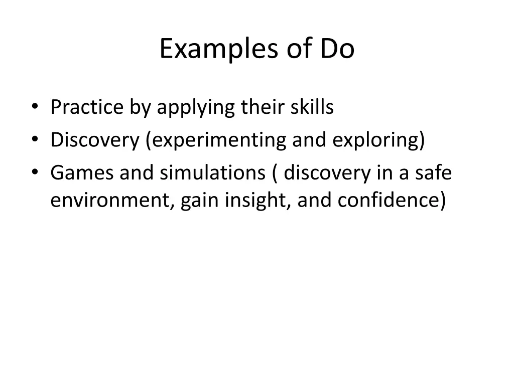 examples of do