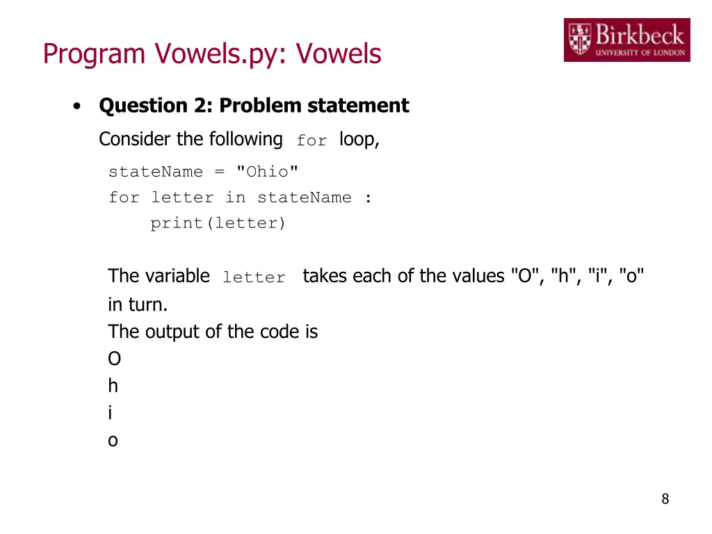 program vowels py vowels