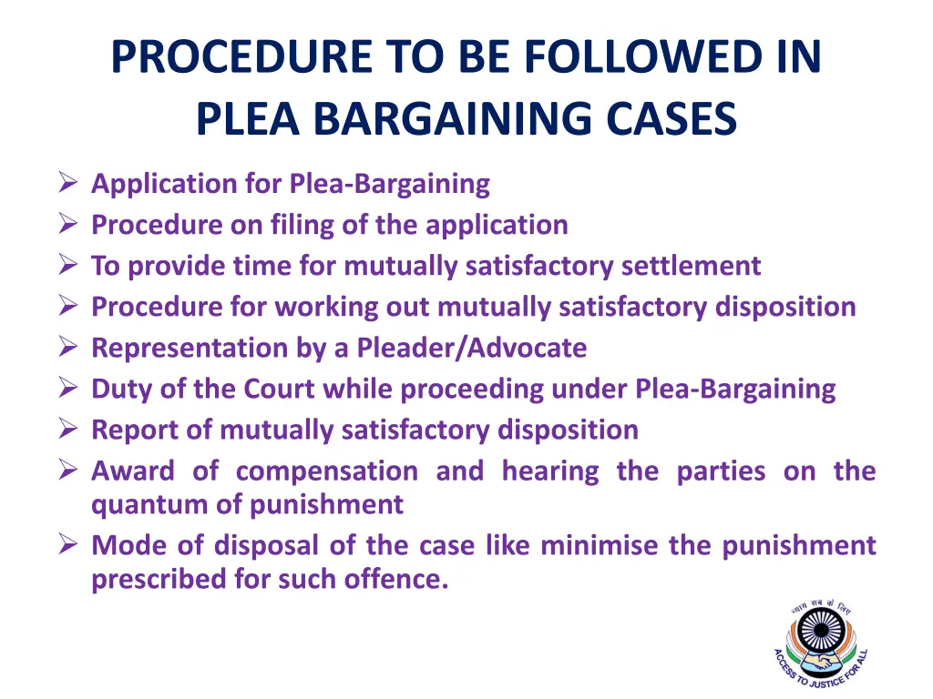 procedure to be followed in plea bargaining cases