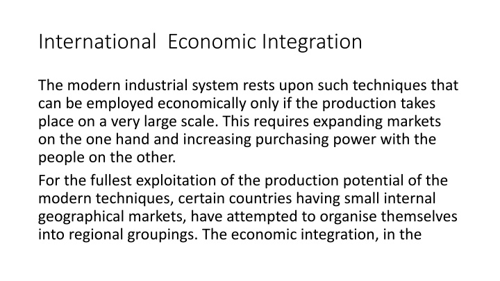 international economic integration