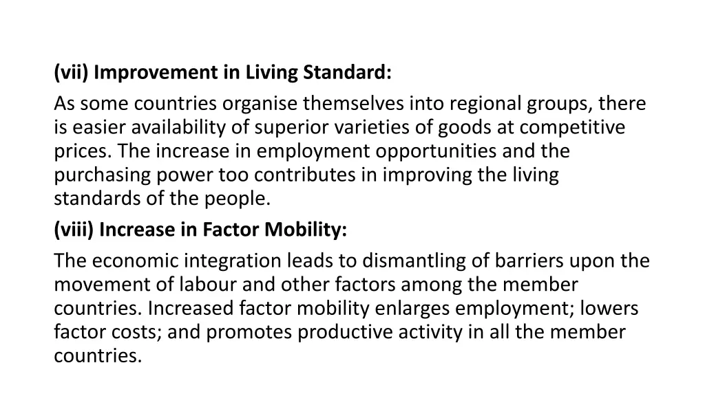 vii improvement in living standard as some