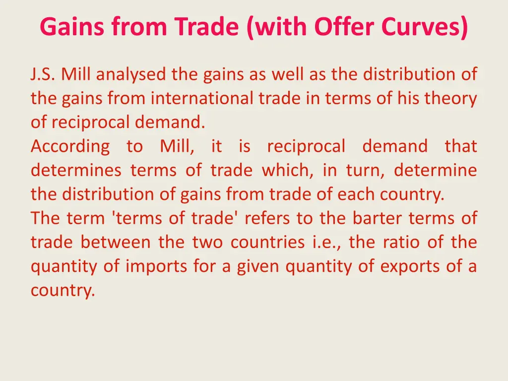 gains from trade with offer curves