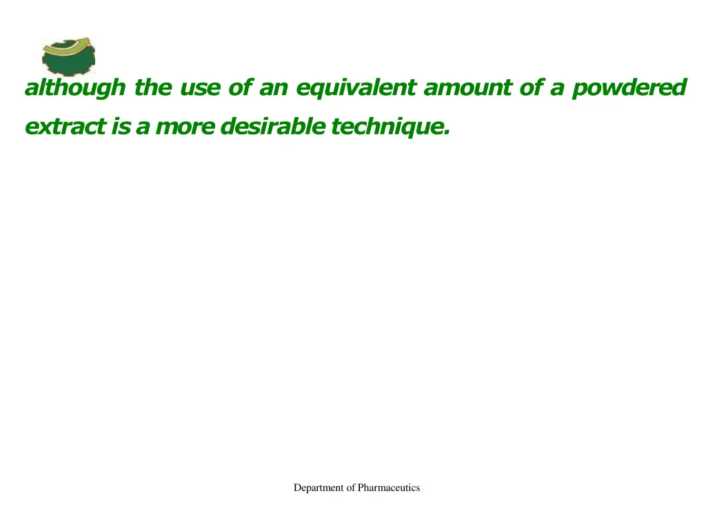 although the use of an equivalent amount