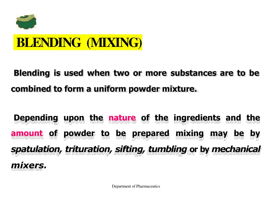 blending mixing