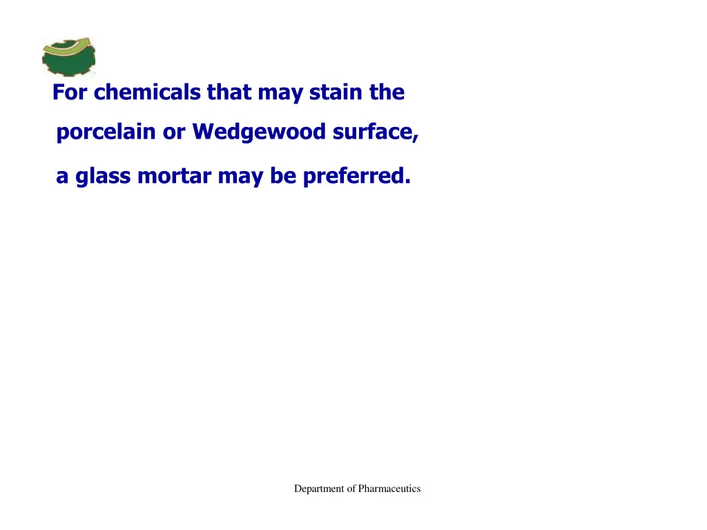 for chemicals that may stain the