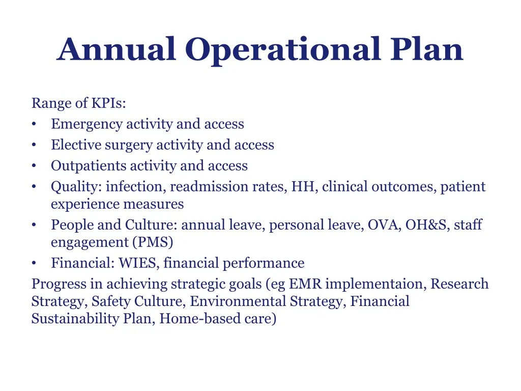 annual operational plan