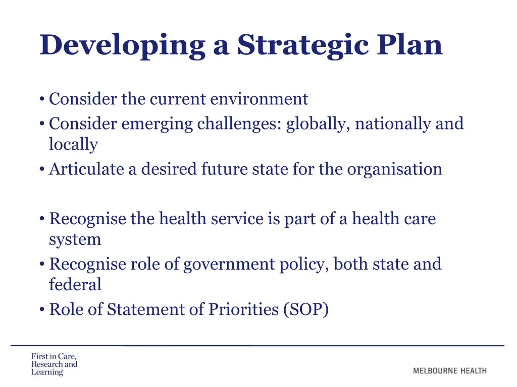 developing a strategic plan