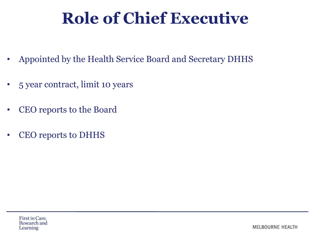 role of chief executive