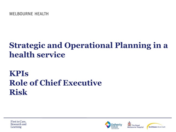 strategic and operational planning in a health