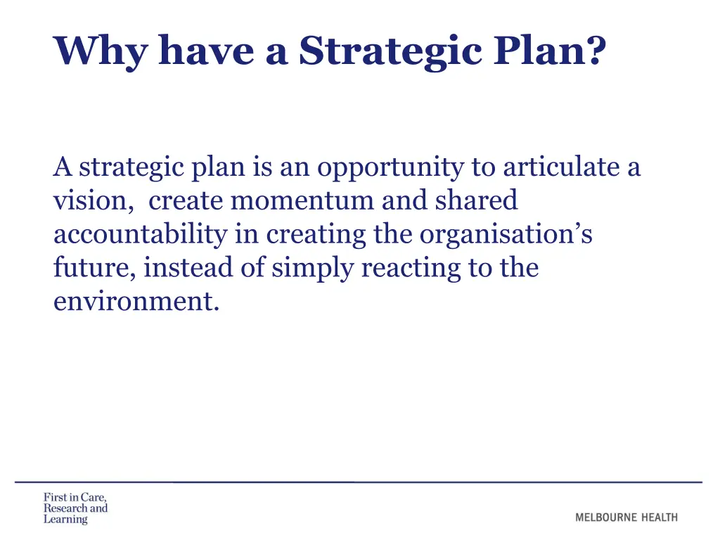 why have a strategic plan