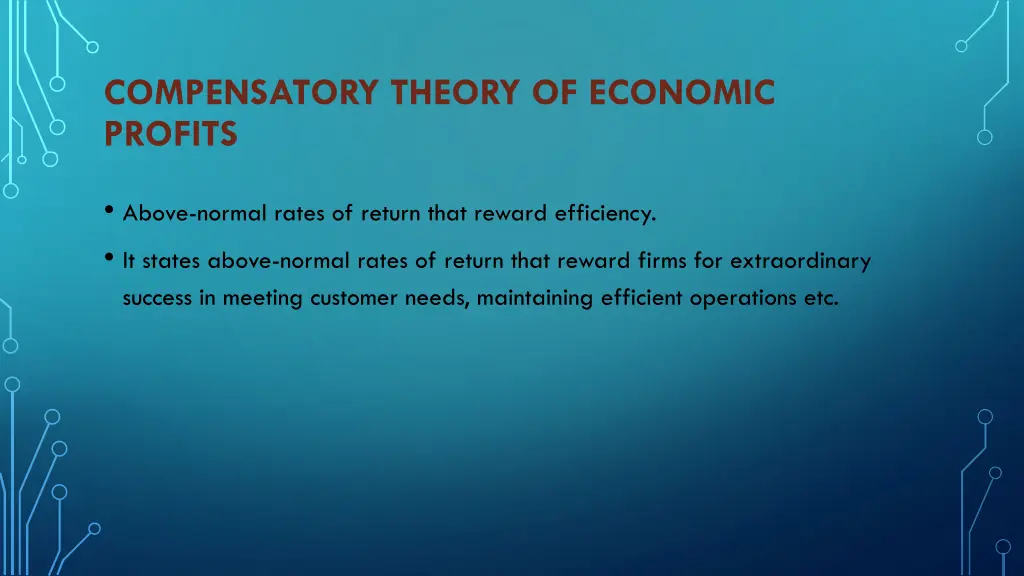 compensatory theory of economic profits