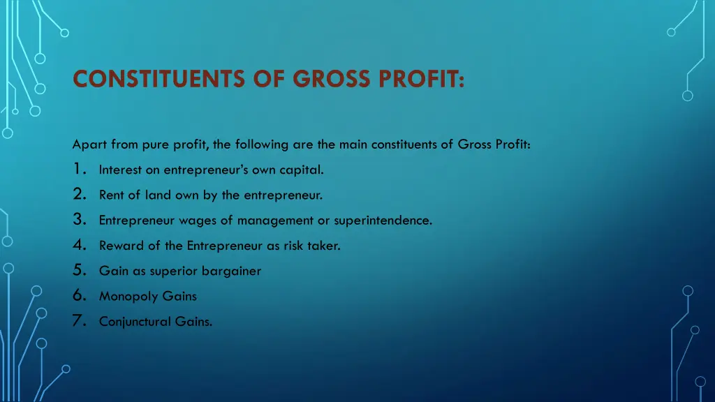 constituents of gross profit