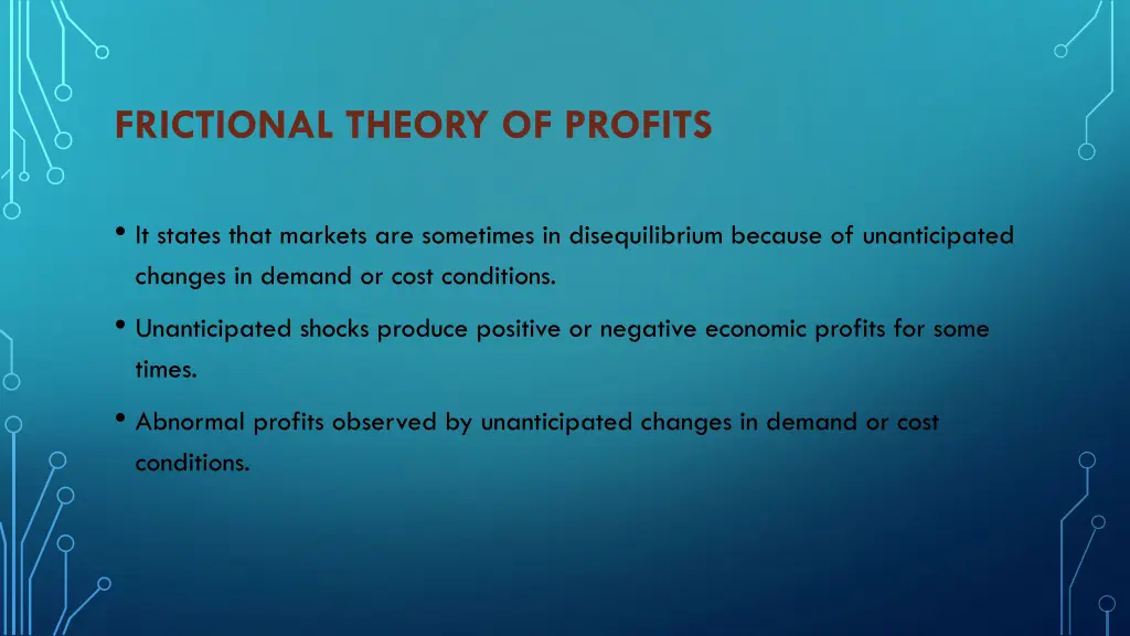 frictional theory of profits