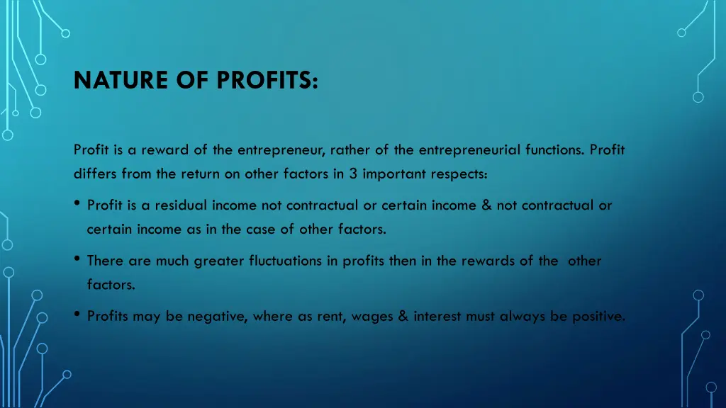 nature of profits