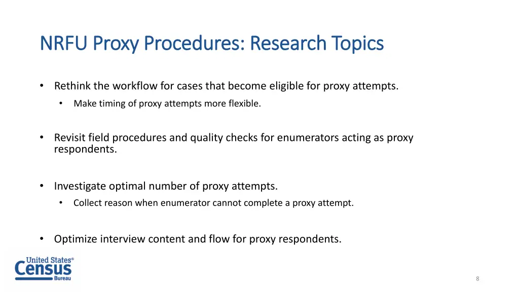 nrfu proxy procedures research topics nrfu proxy