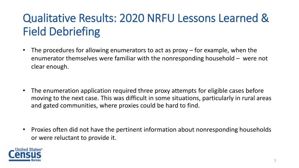 qualitative results 2020 nrfu lessons learned