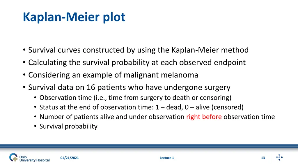 kaplan meier plot