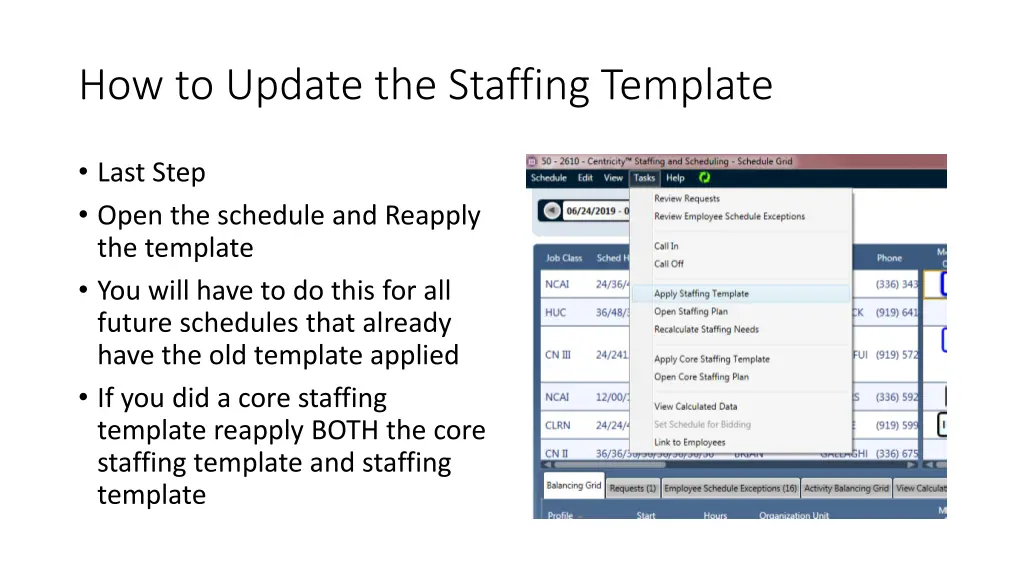 how to update the staffing template 1