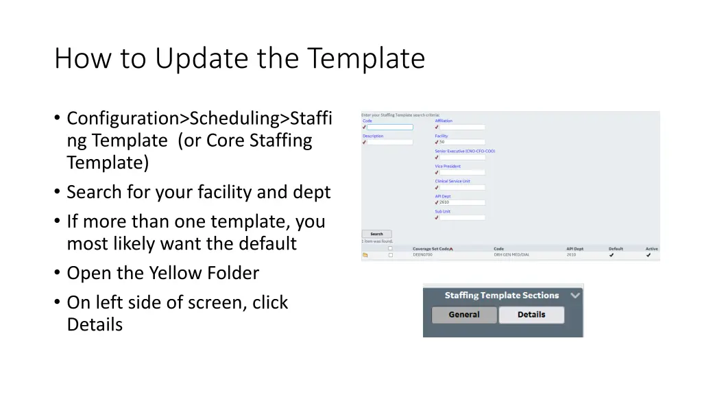 how to update the template