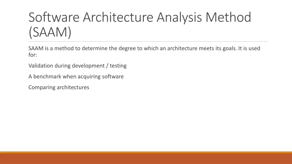 software architecture analysis method saam