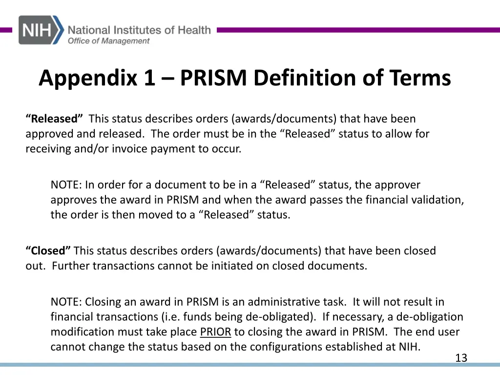 appendix 1 prism definition of terms