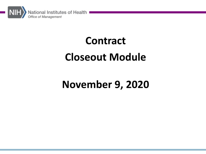 contract closeout module