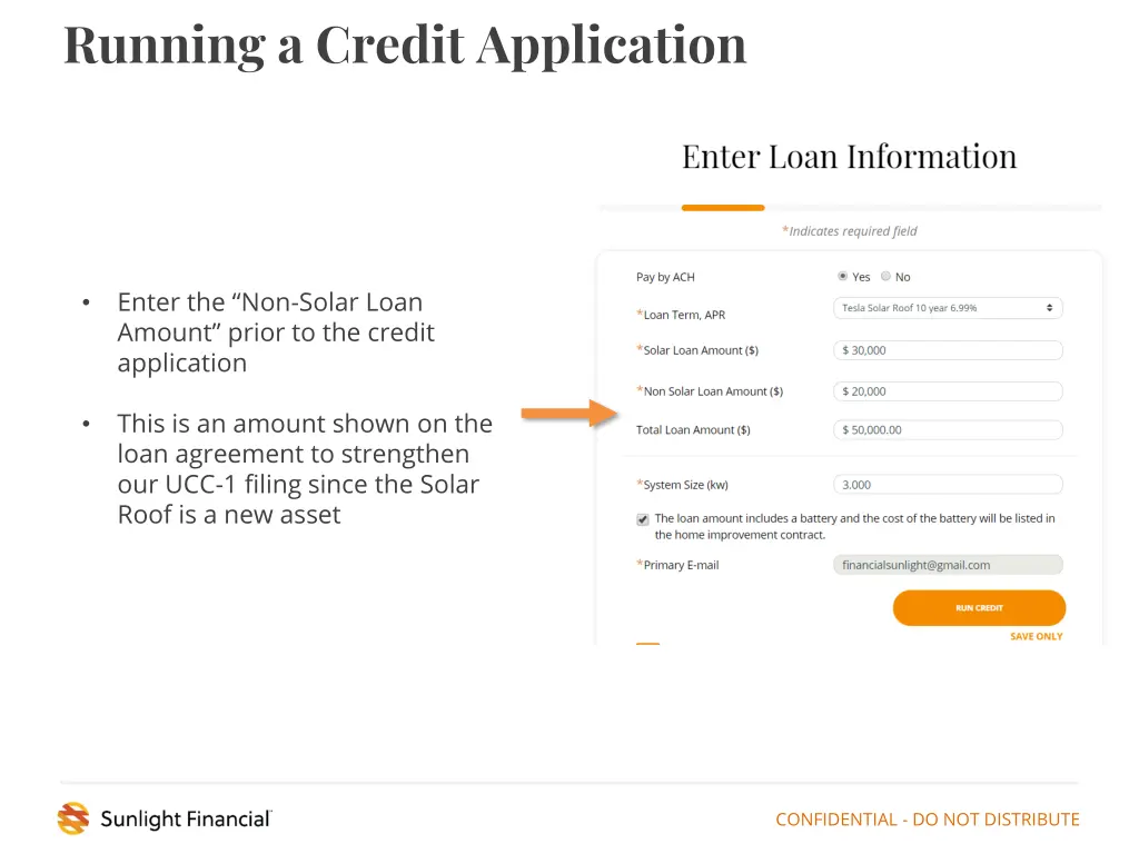 running a credit application