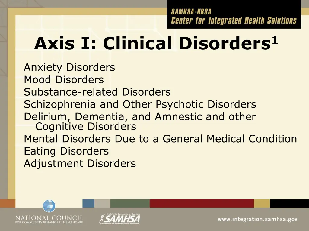 axis i clinical disorders 1