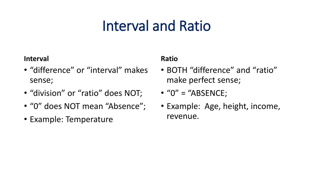 interval and ratio interval and ratio