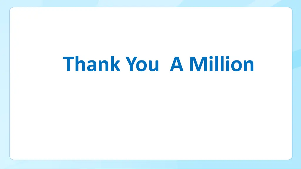 thank you a million