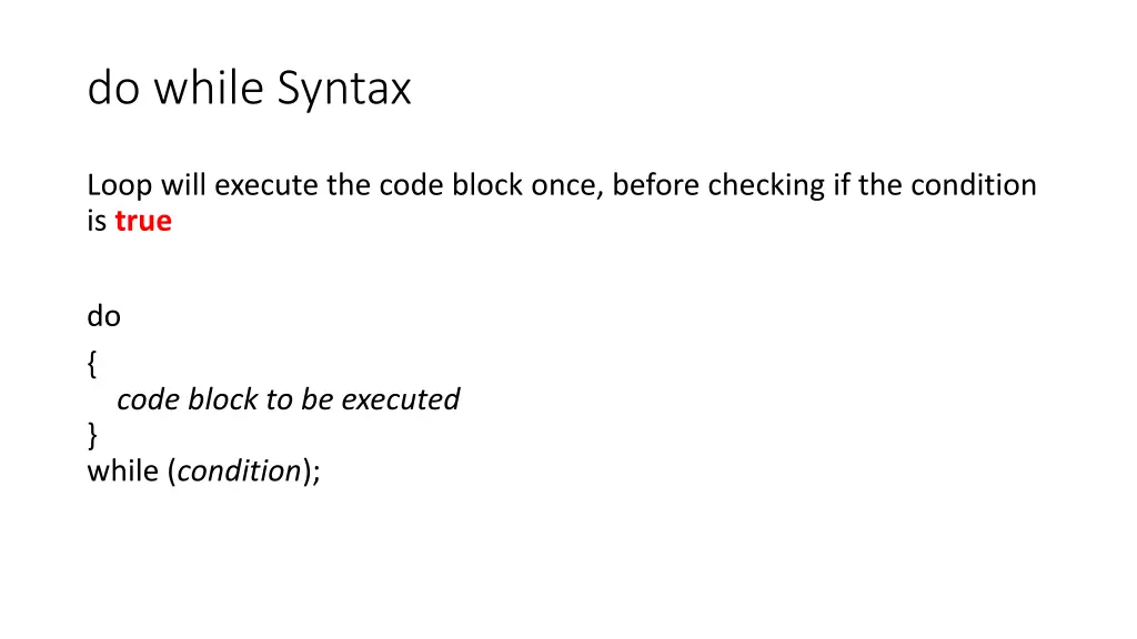 do while syntax