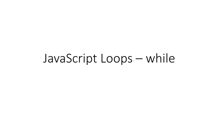 javascript loops while