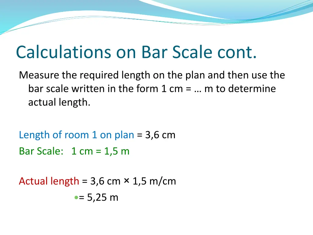 calculations on bar scale cont