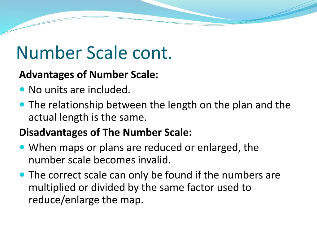 number scale cont advantages of number scale