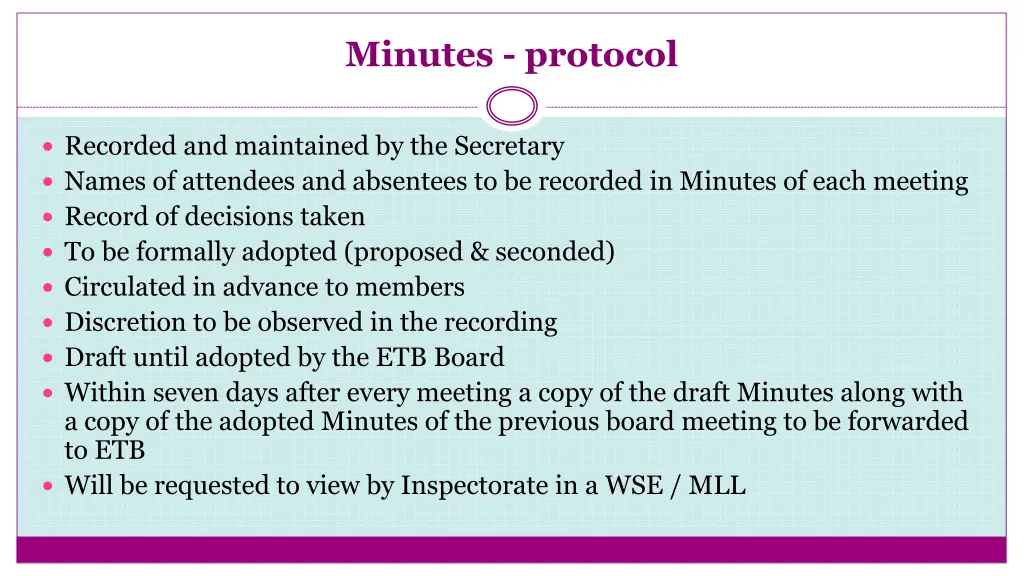 minutes protocol