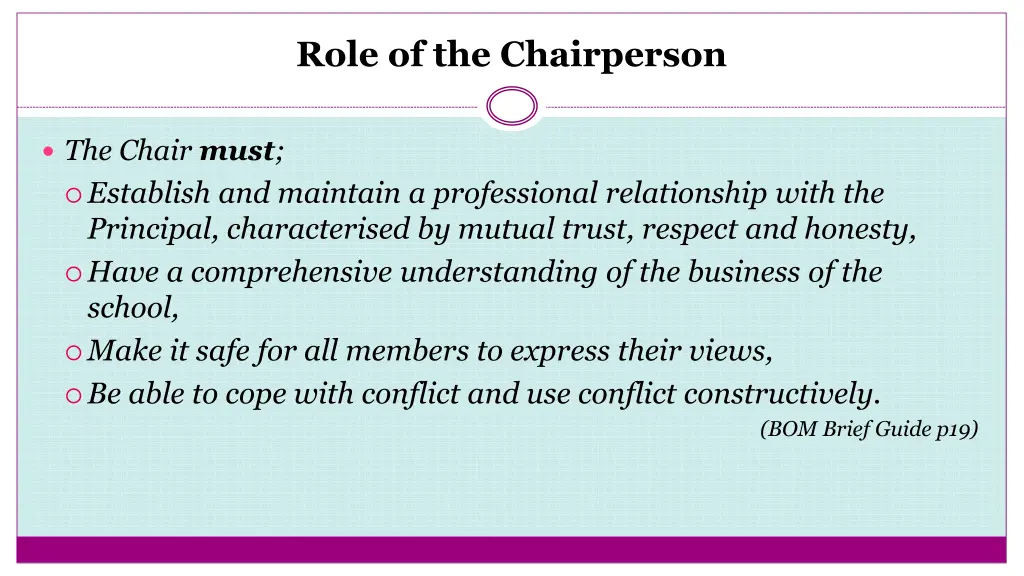 role of the chairperson 1