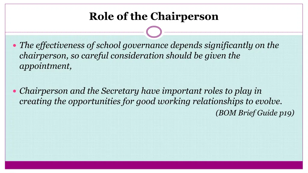 role of the chairperson