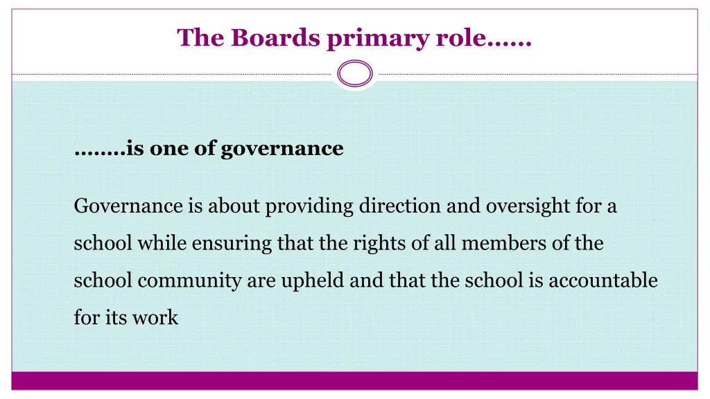 the boards primary role