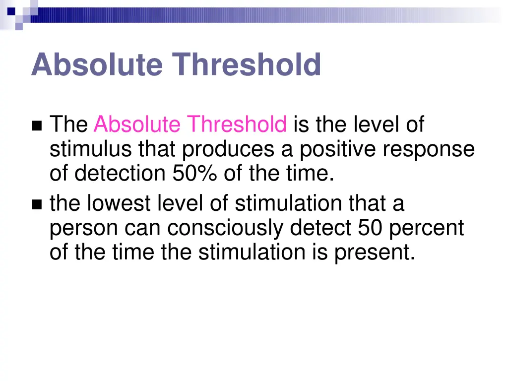 absolute threshold