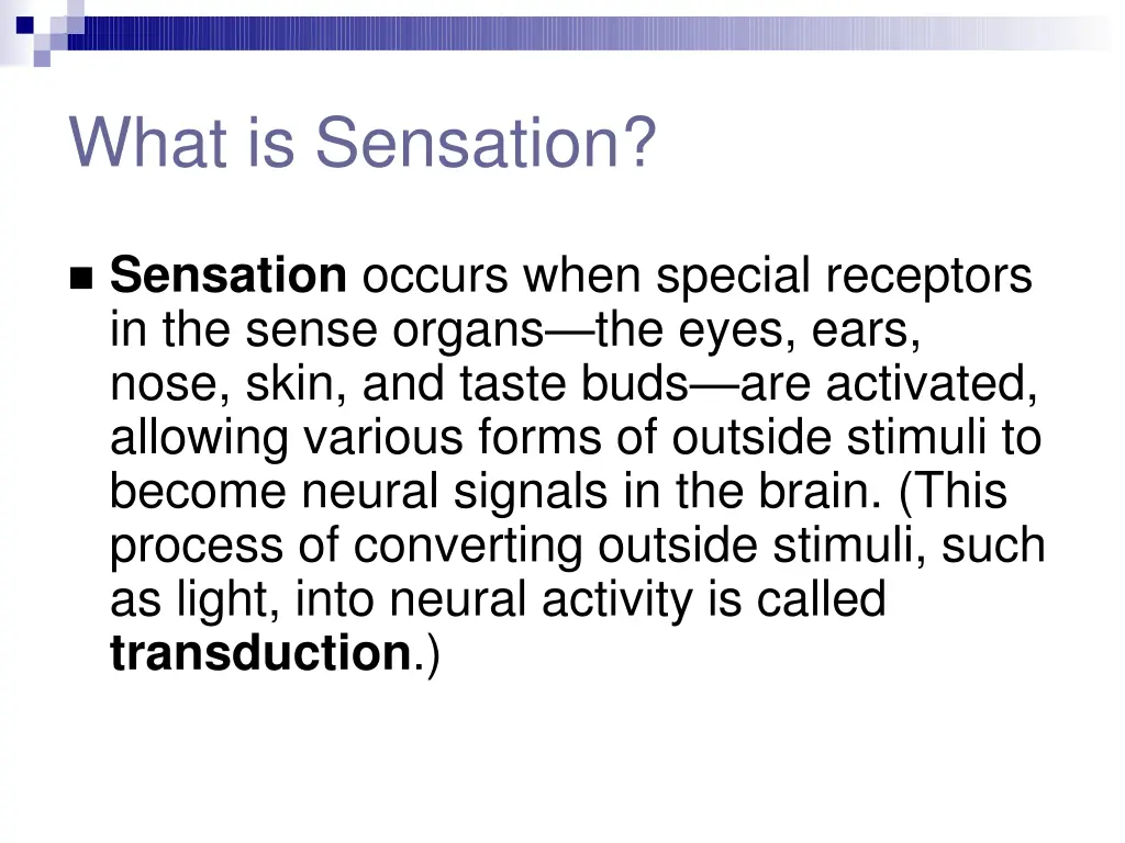 what is sensation 1