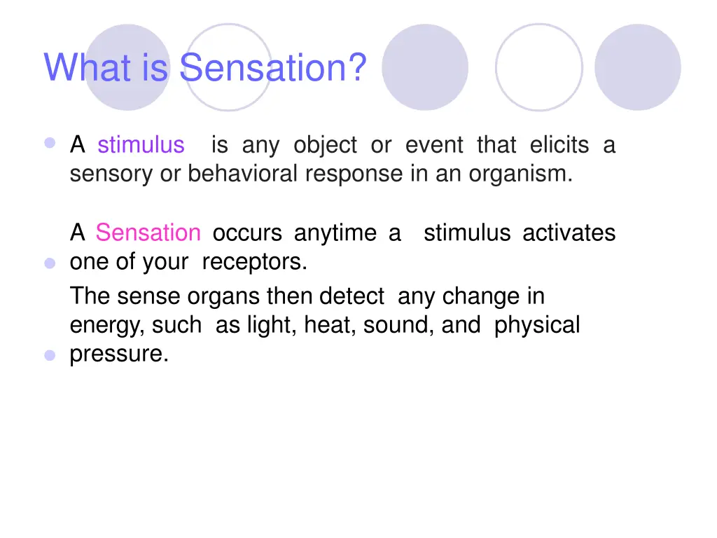 what is sensation