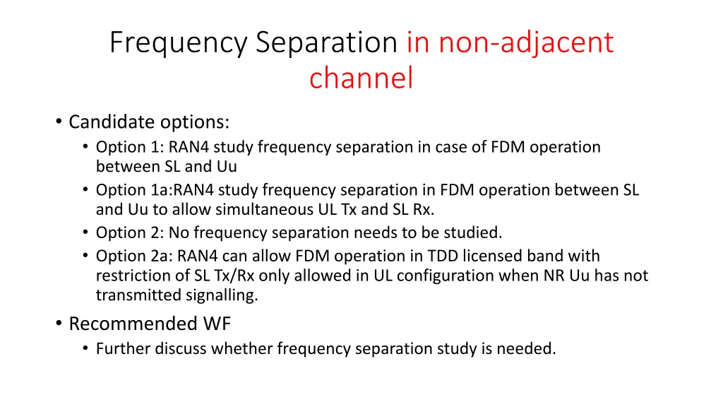 frequency separation in non adjacent channel