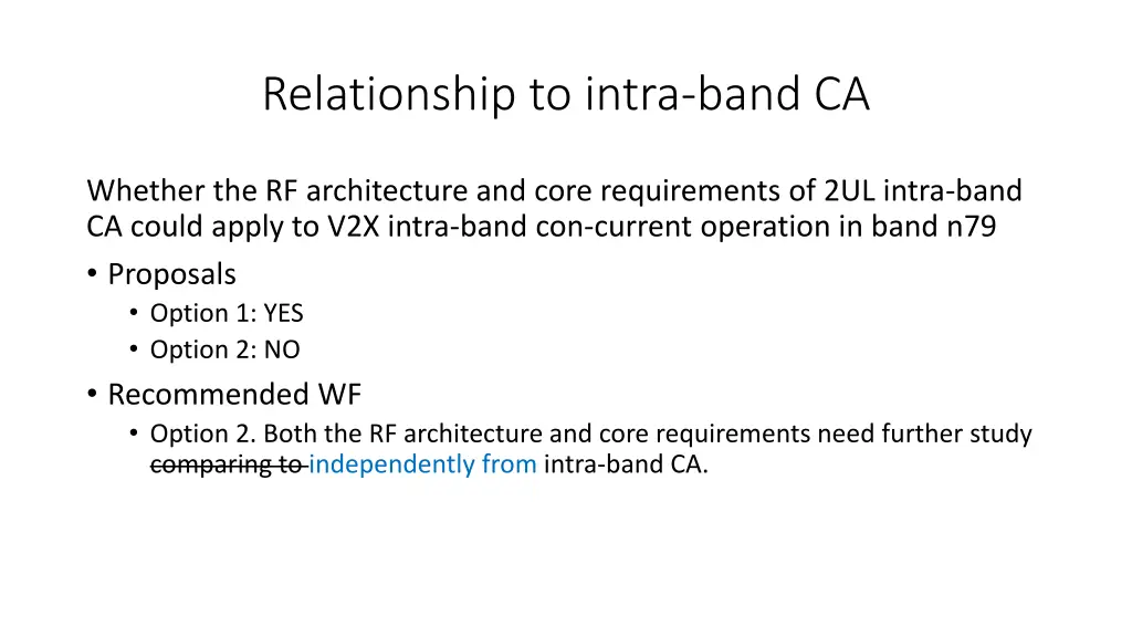 relationship to intra band ca