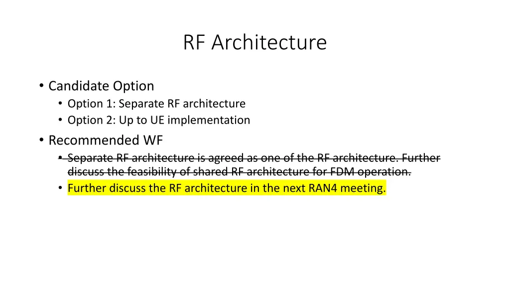 rf architecture