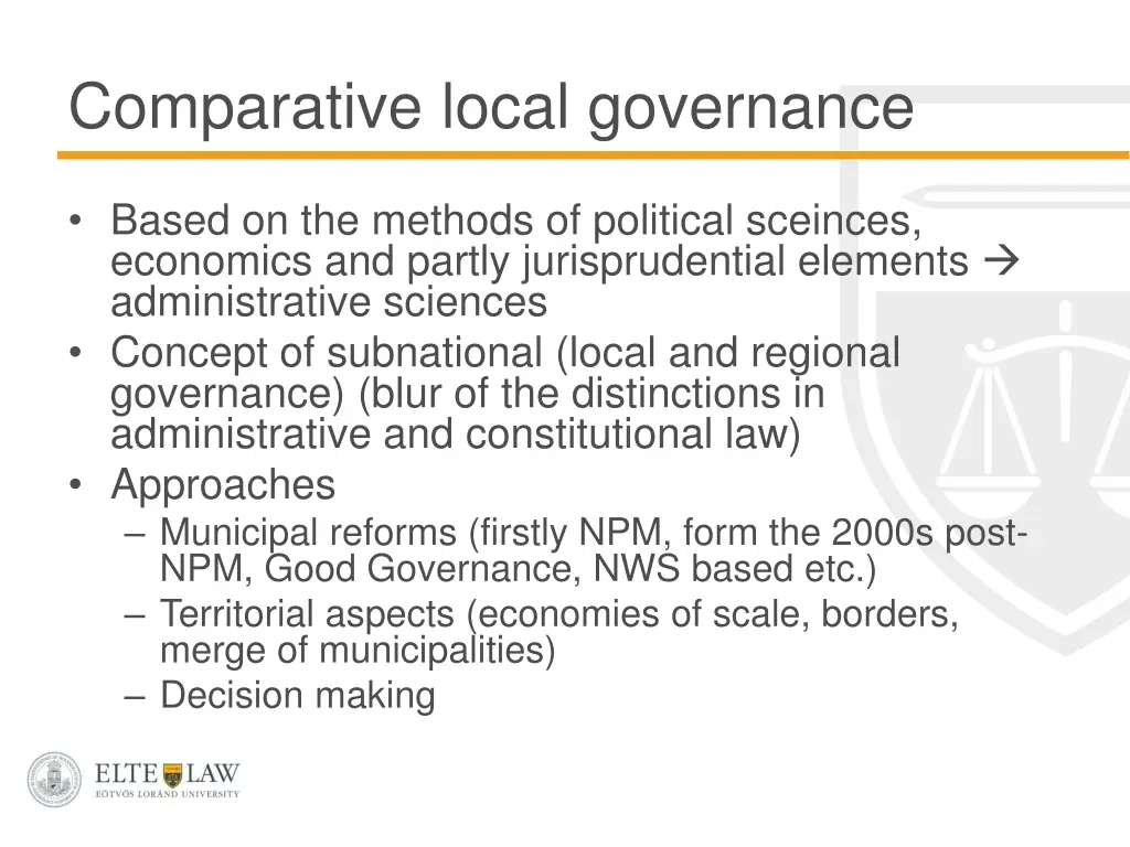 comparative local governance