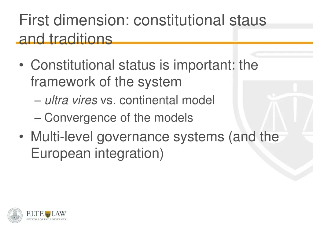 first dimension constitutional staus