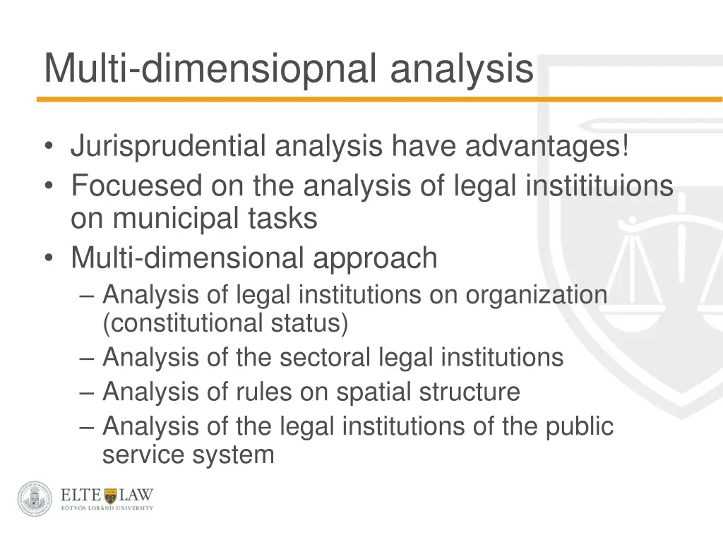 multi dimensiopnal analysis