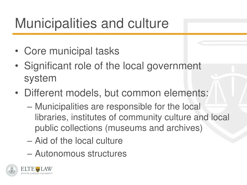 municipalities and culture