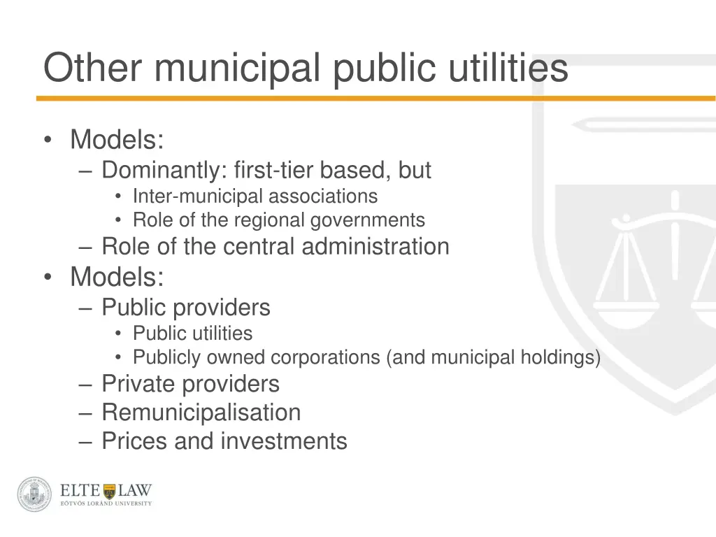 other municipal public utilities